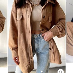 12th TRIBE versa camel fleece SHACKET SZ S/M